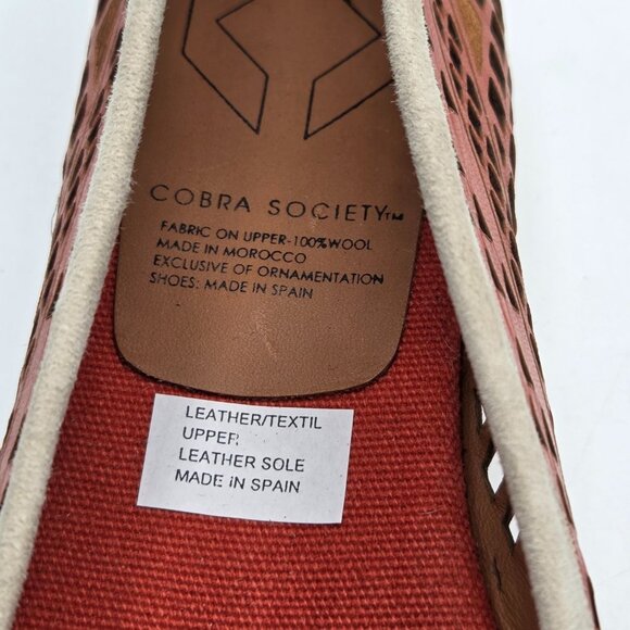 Cobra Society Espadrille Flats Molly Wool Leather Tapestry Espadrille NEW 7.5 - Picture 5 of 7